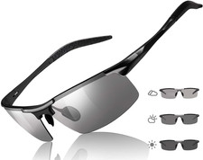 Mens Polarized Photochromic Sunglasses Day  Night Driving Glasses Anti Glare...