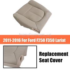 Driver Bottom Perforated Leather Seat Cover Tan For Ford F250 F350 Lariat 11-16