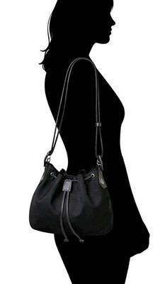 Vintage RARE Coach 6669 Hobo Drawstring Bag Nylon/Leather Gunmetal Hardware NEW!