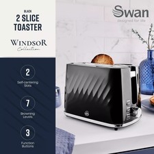 Swan Windsor Textured 2 Slice Toaster