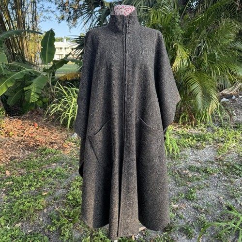 Bemidji Woolen Mills Vintage Tweed Wool Cloak Coat Cape Steampunk Academia O/S - Picture 9 of 10