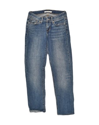 Levi's Damen 714 Straight Jeans W25 L25 Blau Baumwolle LV05