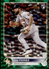 2022 Topps Green Foilboard Ice /499 Joe Perez Rookie #US234 Astros Numbered Card. rookie card picture