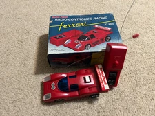Vintage Radio Shack Radio Controlled Racing Red Ferrari Car 27 Mhz, Tested,WORKS