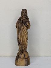Wood Vintage Sacred Heart Of Jesus Figurine