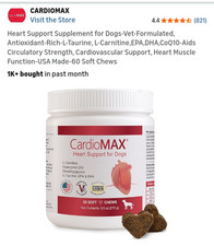 Heart support for Dogs-Vet-Formulated, Antioxidant-Rich-L-Taurine, L-Carnitin...