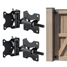 2Pack Self-Closing Gate Hinges 90 Degree Adjustable for Wooden Fence Gates Vinyl