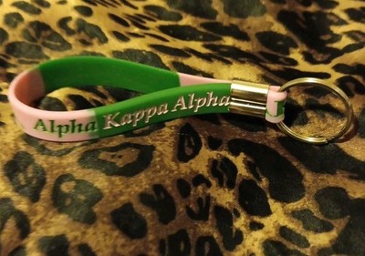 Alpha Kappa Alpha Two Toned Cylicone Keychain