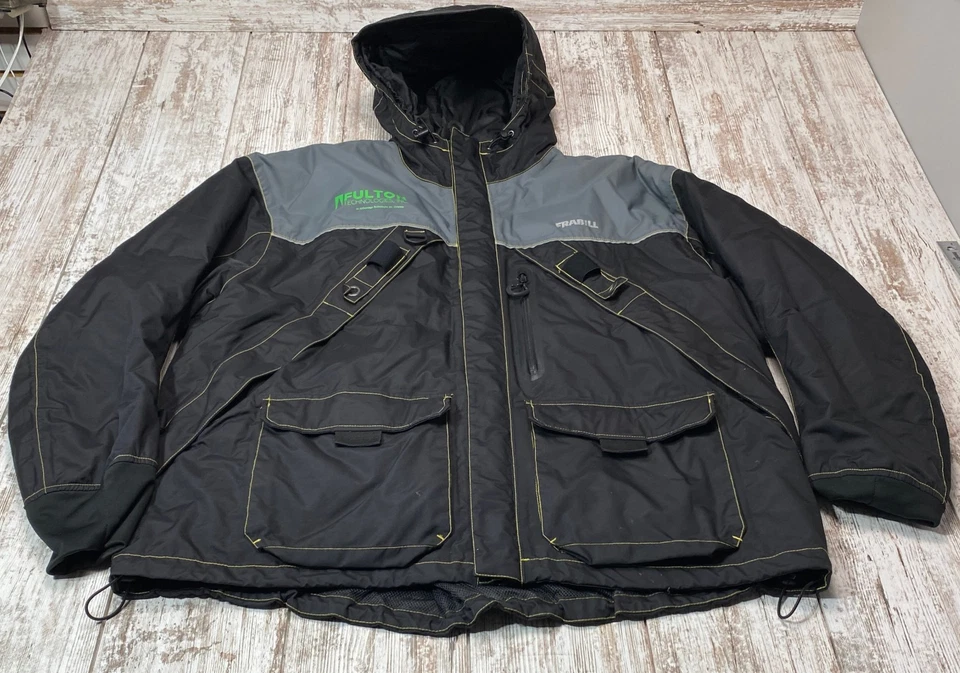 Chaqueta Frabill I3 Pesca Lluvia y Hielo Negra Para Hombre 2XL Abrigo Parka Aislante 7479 Foto 2 de 4