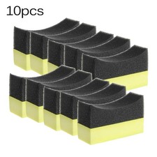 Auto Tyre Dressing Applicator Curved Foam Brush Sponge Pad Cleaning Car Care Set