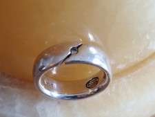 ❤️Fossil 925/- Silberring, simulierter Diamant, Ringgröße 58, 7 mm breit,