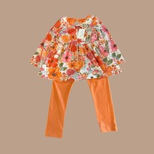 Pete And Lucy 2-piece Girls Top With Leggings 4T Multicolor Floral Soft Comfy