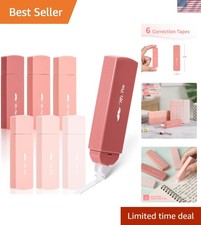 Aesthetic Correction Tape, 0.2" x 197", 6 pcs, Mocha Blush, Cute Correction Tape