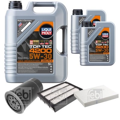FEBI BILSTEIN Inspektionspaket 7L Liqui Moly Top Tec 4200 5W-30 für Hyundai
