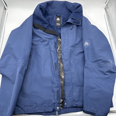 Nike ACG 3 Outer Layer Couche Extreme Gortex Blue Jacket W Hood - Size L
