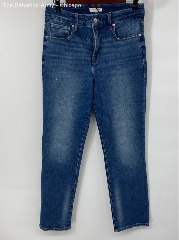 Good American Womens Blue Medium Wash Denim Straight Jeans Size 29