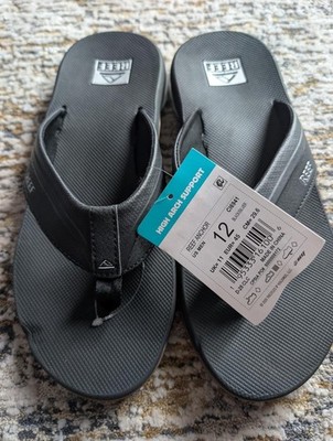 Reef Men Anchor Water friendly Comfy & Lightweight Flipflop Sandal Black. sz 12