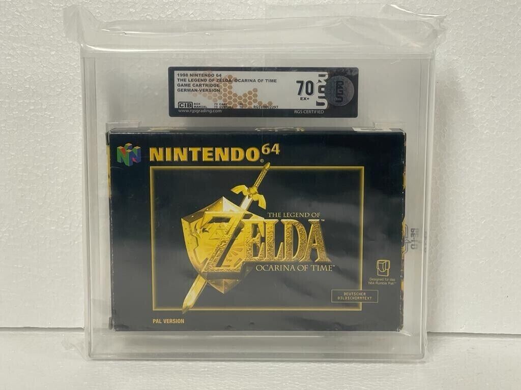 The Legend Of Zelda Ocarina Of Time UKG 95 MINT GOLD Q-LCGO NTSC N64 VGA  WATA