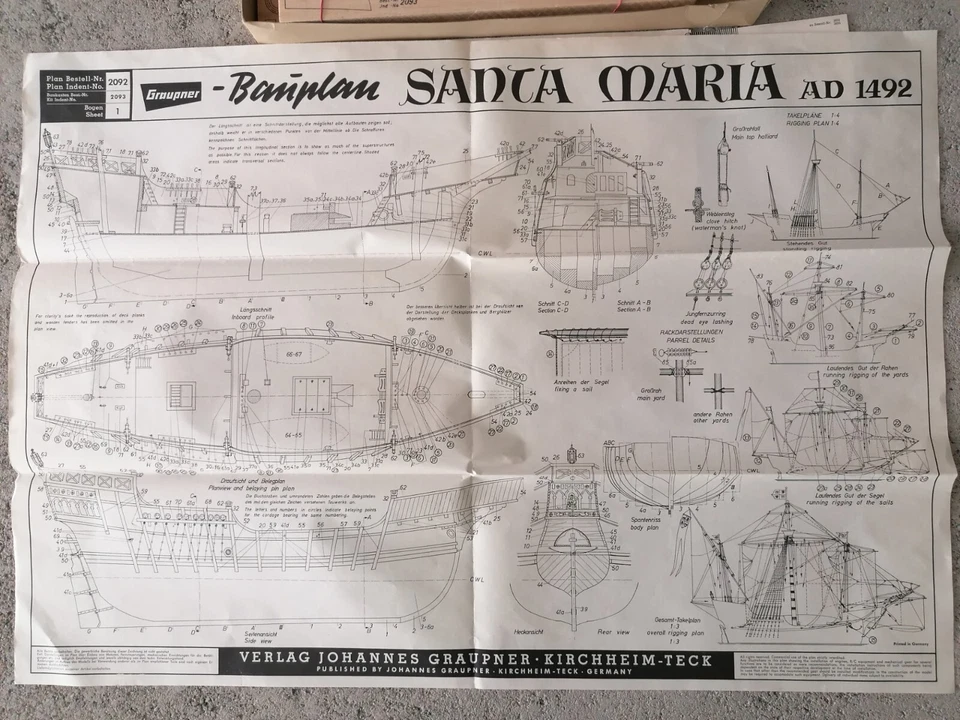 Graupner Veliero " SANTA MARIA" modello storico - Immagine 4 di 4