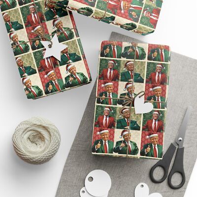 Jolly Trump Christmas, Christmas Trump Gift Wrap, Trump Wrapping Paper for Gifts