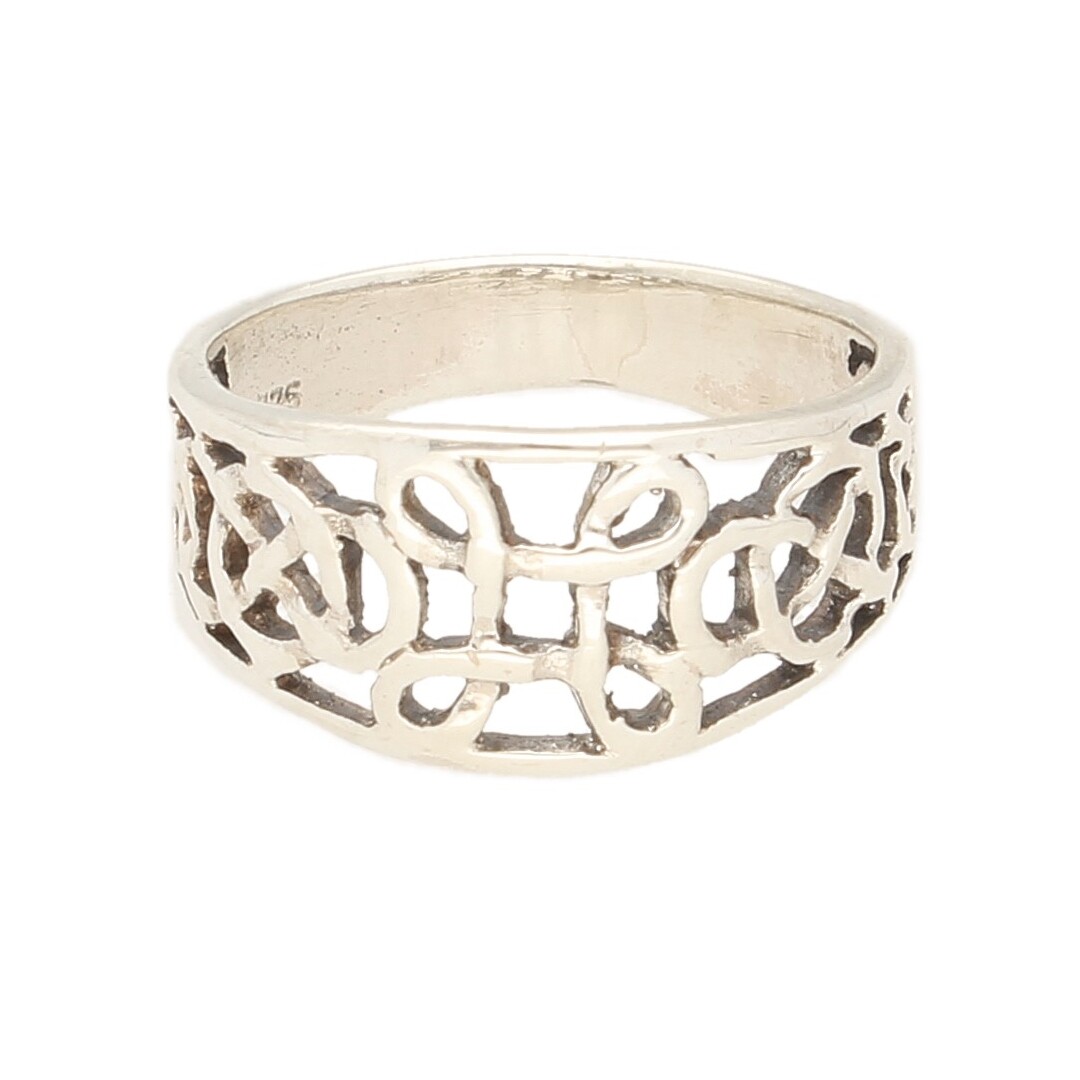 Sterling Silver Fancy Band (Size O) 10mm Widest