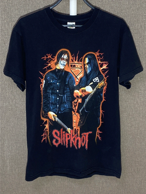 Vintage Slipknot 00s Band Flame Design Short Sleeve Medium T-Shirt 