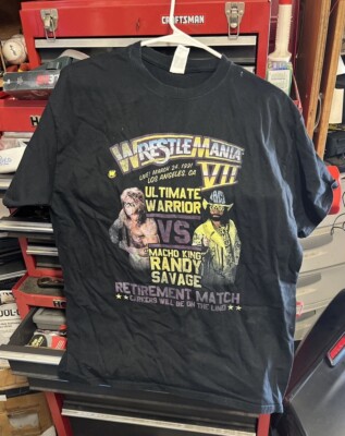 Wrestlemania 7 Macho King Randy Savage vs Ultimate Warrior Large Shirt