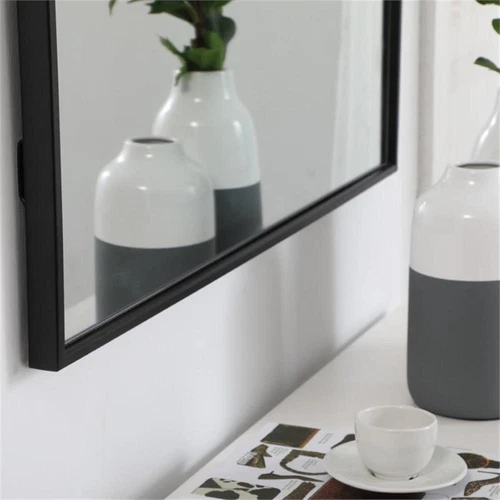 Elegant Decor Eternity 40" x 30" Contemporary Metal Frame Mirror in Black - Picture 11 of 12