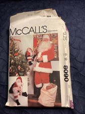 McCall  s Santa Claus Costume Bag And Doll Pattern  8090 UNCUT