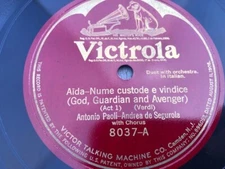 Antonio Paoli & Andrea de Segurola 78rpm Single 12-inch Victor Records #8037
