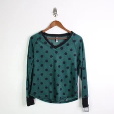 PJ Couture Polka Dot Pajama Top Green M