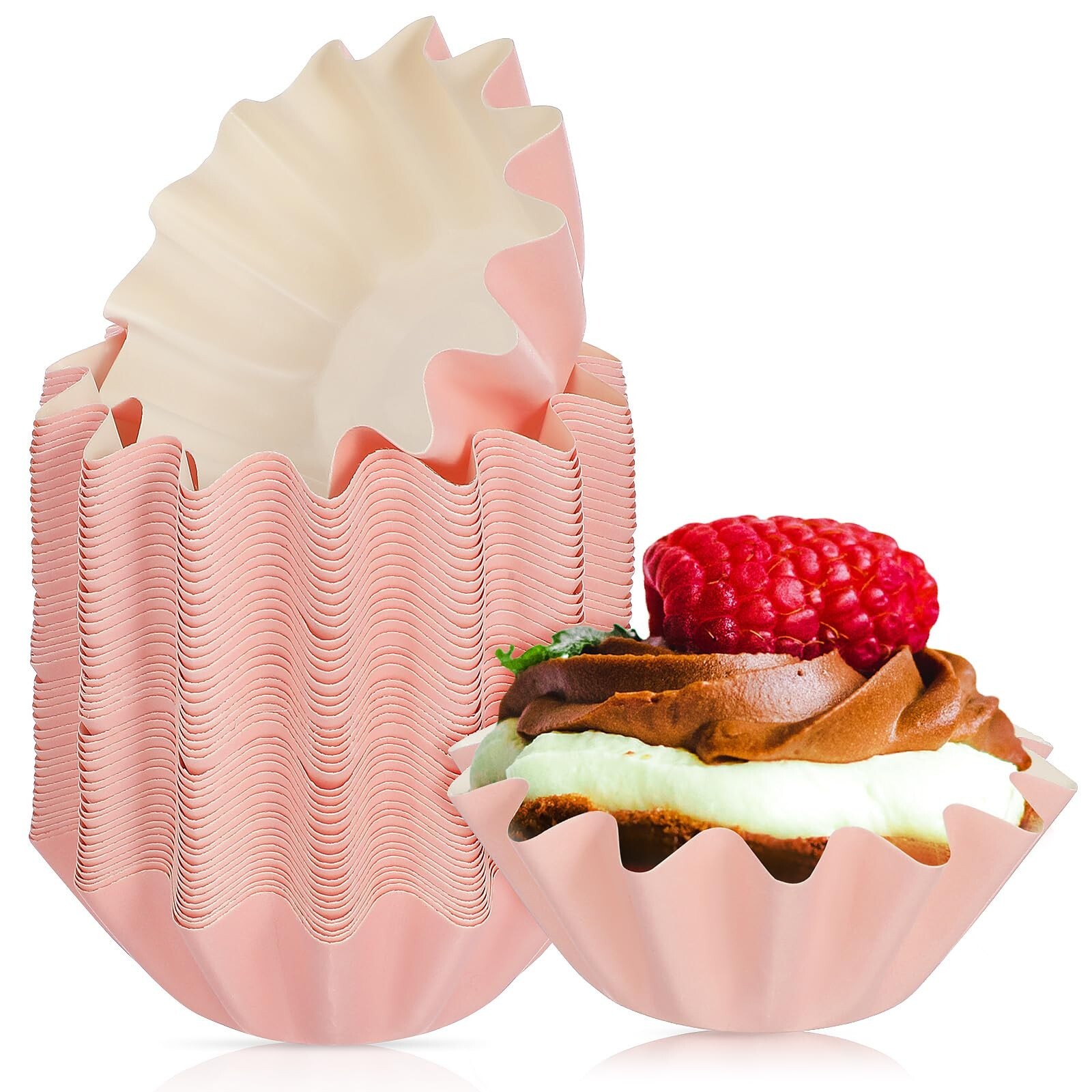 Alipis Wave Flared Cupcake Liners Baking Muffin Dessert Paper Cups