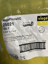 VIEGA MEGAPRESS G gas 25021 1-1/2" X 1-1/2" COUPLING WITH STOP - CARBON STEEL