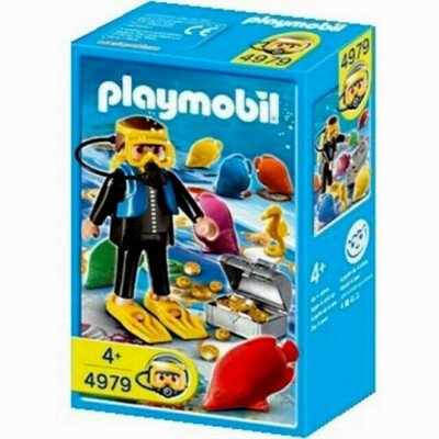 Playmobil 4979 Diver Scuba Treasure Chest Gold Ocean Tropical Fish