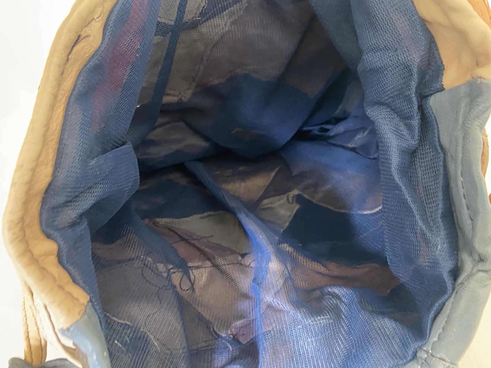 1970s Patchwork Leather Drawstring Wrist Bag Hand… - image 4