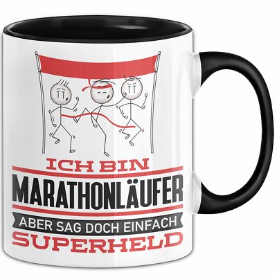 Marathonläufer Geschenk Tasse Ich Bin Marathonläufer Aber Sag Doch Einfach Super