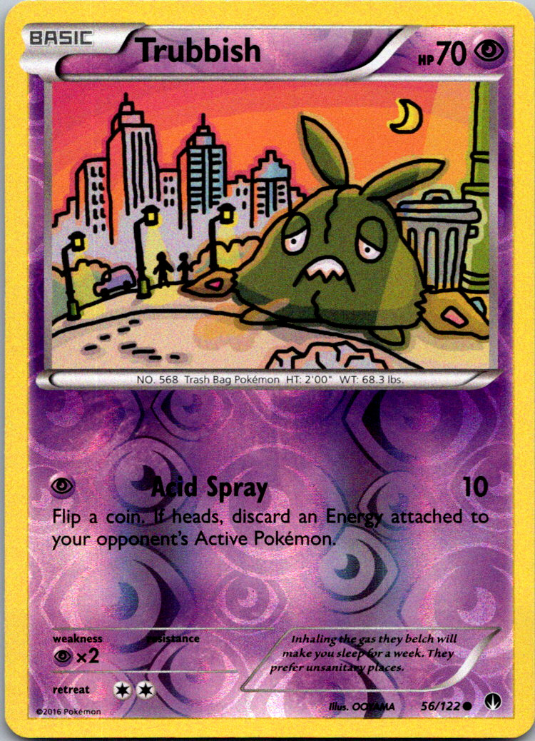 Trubbish 56/122 XY BREAKPoint Reverse Holo Common Pokemon Card Near Mint NM