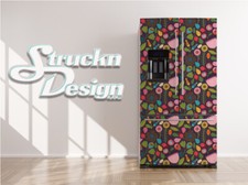 Tear Flower Floral Pattern Colorful Fridge Freezer Wrap Side Door Vinyl Decal