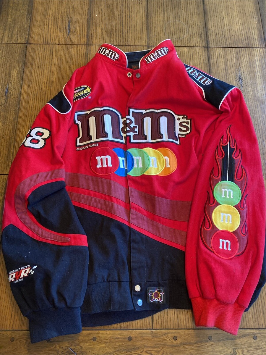JH Designs M&M Candy Jacket Red Yates Nascar Men's 6XL JH Designs M&M Candy Jacket Red Yates Nascar Men's 6XL