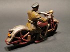 Antique Vintage Style Cast Iron Toy Motorcycle Police Patrol Rider  — photo 6