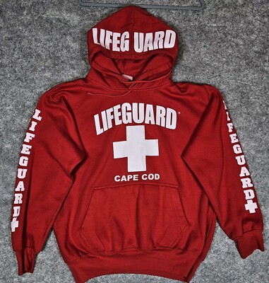 Official Licensed Lifeguard Hoodie Sweatshirt Cape Cod Red Men s Medium M