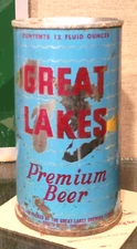 1965 GREAT LAKES EARLY PULL TAB BEER CAN GREAT LAKES BREWING SOUTH BEND INDIANA