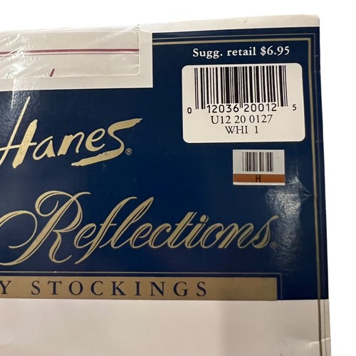 Vtg Hanes Silk Reflections Silky Stockings #728 Size 1 WHITE 2 Pair Sandalfoot - Picture 5 of 7