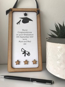 Personalised Graduation Plaque Gift Keepsake Wood Sign 