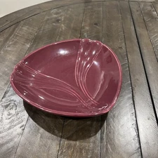 Haeger Pottery Platter Deco Maroon 3281 Art MCM Vintage 1984