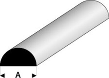Maquett 401-62 Styrene Profile - Half Round - Diameter 7 Mm X 30 Cm - 2 Pcs