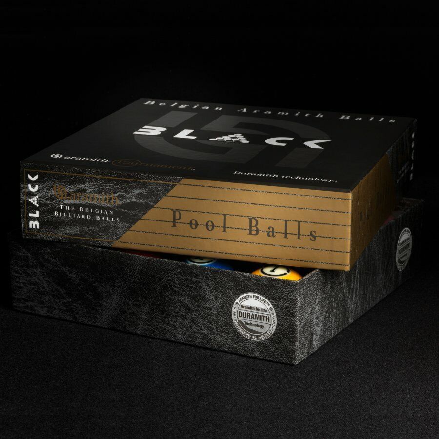 ARAMITH TOURNAMENT BLACK BELGIUM POOL BALLS 2 1/4 ARAMITH TOURNAMENT BLACK BELGIUM POOL BALLS 2 1/4
