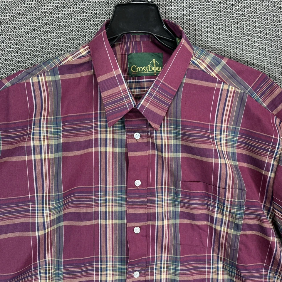 Camisa de vestir XL de ballesta a cuadros manga larga con botones para hombre Foto 3 de 4