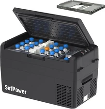 Setpower RF25 12V Portable Refrigerator With Slide Electric Cooler for Car Truck