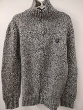 Chaps Boy 1/4 Zip pullover Gray Sweater Size 8